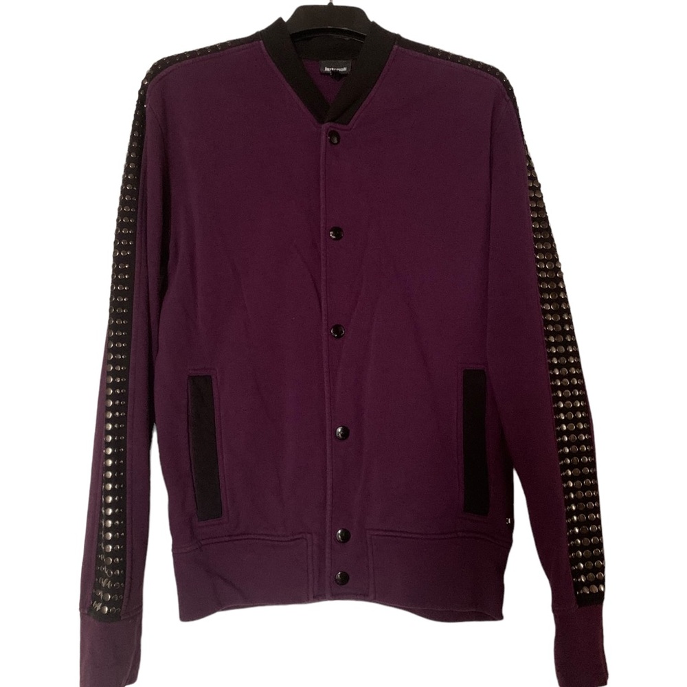 JUST CAVALLI Men's Cardigan jacket with embellished sleeves. Size Medium.